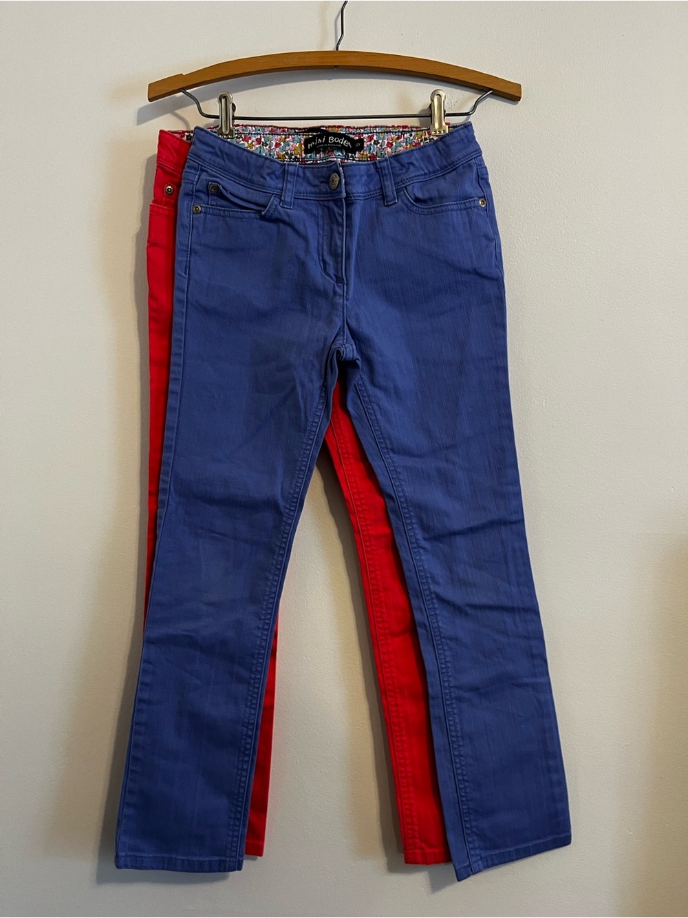 BUNDLE - Mini Boden Girls Colored Stretch Straight Jeans Blue Pink Size 10